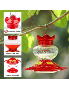 Comederos de Colibríes TOPXIAN 2 Paquetes 385g A Prueba de Hormigas 2