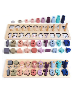 Apilador de Formas Contadoras QZMTOY - Juguete Educativo de Madera