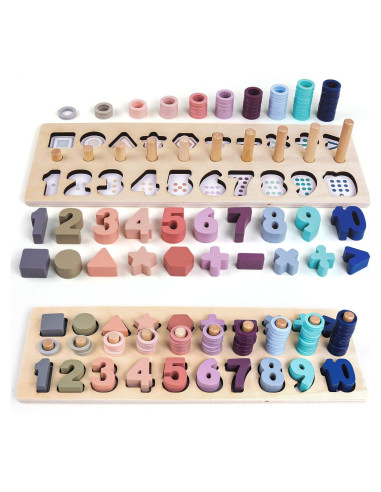 Apilador de Formas Contadoras QZMTOY - Juguete Educativo de Madera