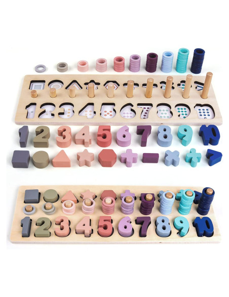 Apilador de Formas Contadoras QZMTOY - Juguete Educativo de Madera