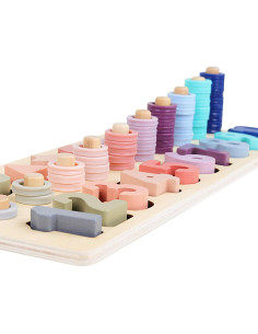Apilador de Formas Contadoras QZMTOY - Juguete Educativo de Madera 2