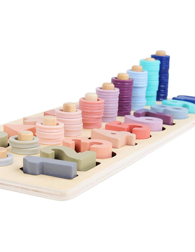 Apilador de Formas Contadoras QZMTOY - Juguete Educativo de Madera