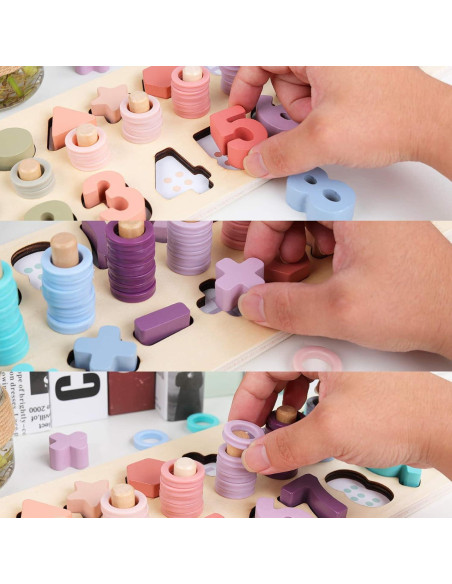 Apilador de Formas Contadoras QZMTOY - Juguete Educativo de Madera
