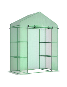 Invernadero portátil Outsunny 1.52x0.76x1.98m con 3 estantes