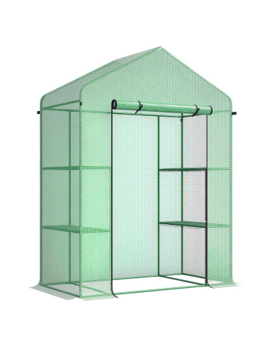 Invernadero portátil Outsunny 1.52x0.76x1.98m con 3 estantes