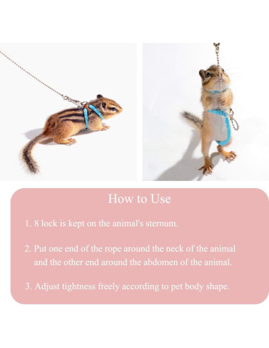 Arnés Ajustable con Campana para Ratas y Cobayas Wontee Azul