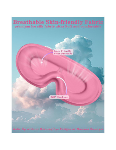 Máscara para dormir ergonómica Hochoek LP-Rosa Normal