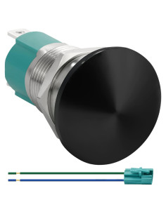 Interruptor pulsador metálico ZJWZJH 10A 16mm SPST Rojo IP66