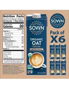 Crema de Avena Orgánica SOWN Azúcar Moreno 32oz Pack de 6 2