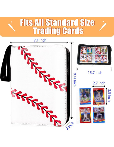 Carpeta de Tarjetas de Béisbol Sunhorse - 400 Bolsillos, 50 Páginas