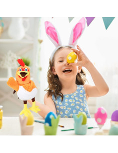 Marioneta de Mano de Pollo Easfan 28 cm Juguete de Peluche 2