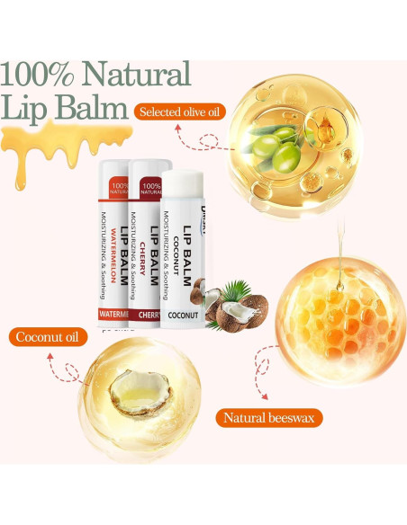 Bálsamo Labial Dmsky 100% Natural Hidratante 20 Sabores