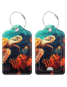 Etiquetas de Equipaje GDJEGE Tortugas de Arte 2 Piezas