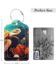 Etiquetas de Equipaje GDJEGE Tortugas de Arte 2 Piezas 2