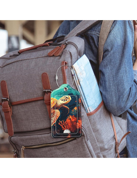 Etiquetas de Equipaje GDJEGE Tortugas de Arte 2 Piezas