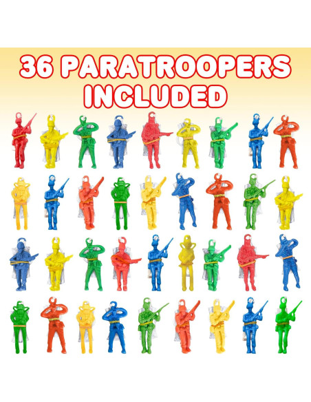 ArtCreativity 36 Juguetes Paracaídas 6,35 cm Colores Variados