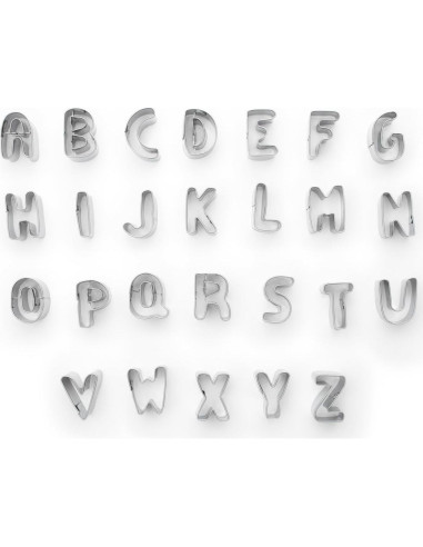 Cortadores de Galletas del Alfabeto Fox Run, 26 Piezas Metálico