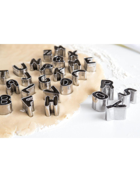 Cortadores de Galletas del Alfabeto Fox Run, 26 Piezas Metálico