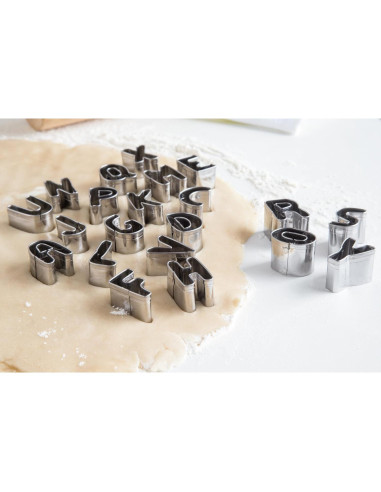 Cortadores de Galletas del Alfabeto Fox Run, 26 Piezas Metálico