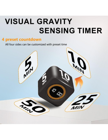 Temporizador Visual PULIVIA 5-50 Minutos Recargable Negro