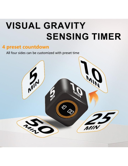 Temporizador Visual PULIVIA 5-50 Minutos Recargable Negro