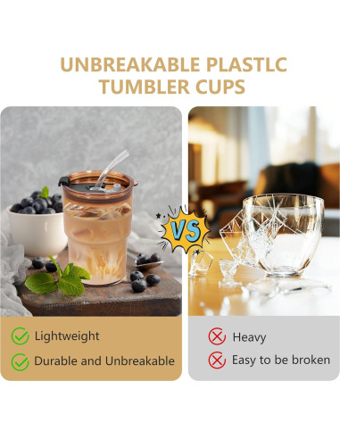 Set de 2 Vasos Reutilizables Icesip 450 ml con Tapas y Pajitas