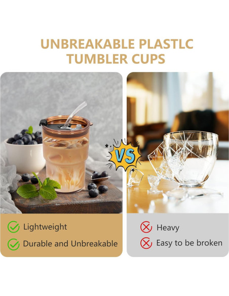 Set de 2 Vasos Reutilizables Icesip 450 ml con Tapas y Pajitas