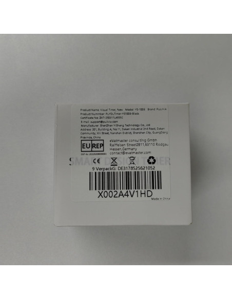 Temporizador Visual PULIVIA 5-50 Minutos Recargable Negro