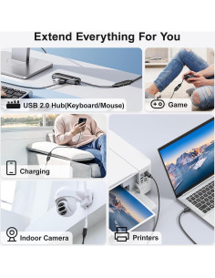 Cable de Extensión USB 2.0 Besgoods 1.83m Paquete de 2 Negro 2