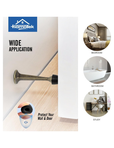 HOMOTEK Tope de Puerta 3 Paquete Bronce Antiguo Alta Resistencia