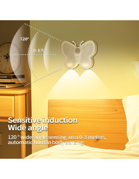 Sensor de Movimiento Luz Nocturna Mariposa Minglaizhou 200 Lúmenes