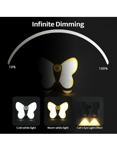 Sensor de Movimiento Luz Nocturna Mariposa Minglaizhou 200 Lúmenes