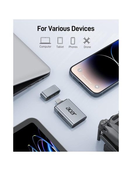 Lector de Tarjetas SD USB C Acer ODK460 2 en 1 UHS-II