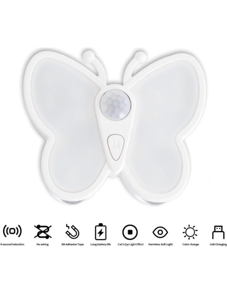 Sensor de Movimiento Luz Nocturna Mariposa Minglaizhou 200 Lúmenes