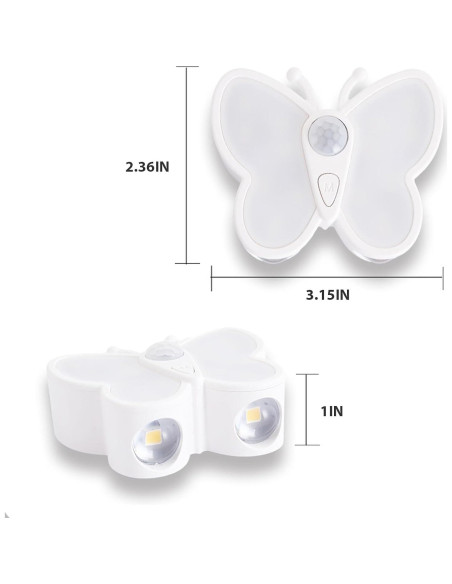 Sensor de Movimiento Luz Nocturna Mariposa Minglaizhou 200 Lúmenes