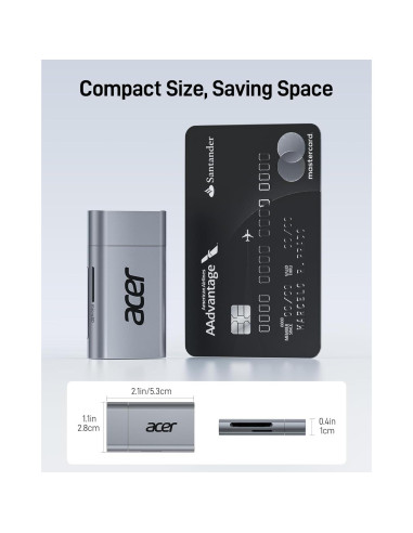 Lector de Tarjetas SD USB C Acer ODK460 2 en 1 UHS-II