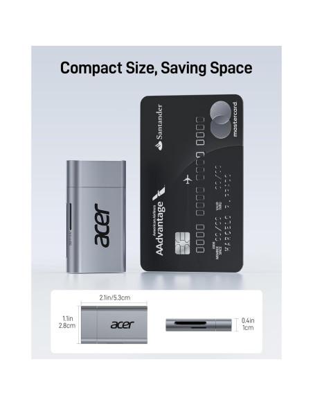 Lector de Tarjetas SD USB C Acer ODK460 2 en 1 UHS-II