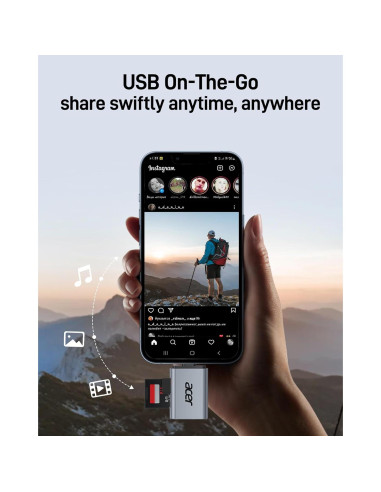 Lector de Tarjetas SD USB C Acer ODK460 2 en 1 UHS-II