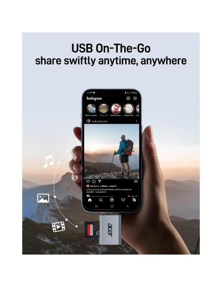 Lector de Tarjetas SD USB C Acer ODK460 2 en 1 UHS-II