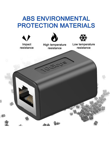 Extensor Ethernet 10Gbps LEKVKM RJ45 Cat8/7/6/5e/5 Negro