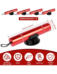 Martillo de Seguridad para Auto YMKWZ 2-en-1 Rojo 2