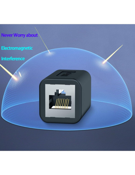 Extensor Ethernet 10Gbps LEKVKM RJ45 Cat8/7/6/5e/5 Negro