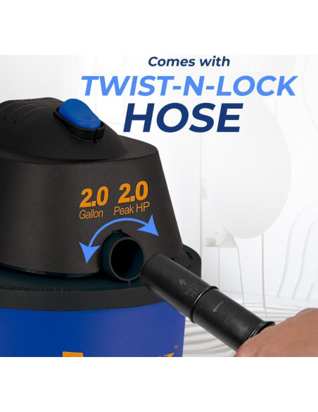 Aspiradora Húmeda y Seca Koblenz WD-2L 7.57L 2HP Azul/Negro Aspiradora Húmeda y Seca Koblenz WD-2L 7.57L 2HP Azul/Negro