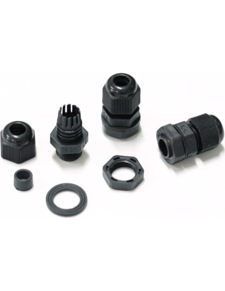 100 Conectores de Cable PG7 Impermeables Tusrai IP68 Negro