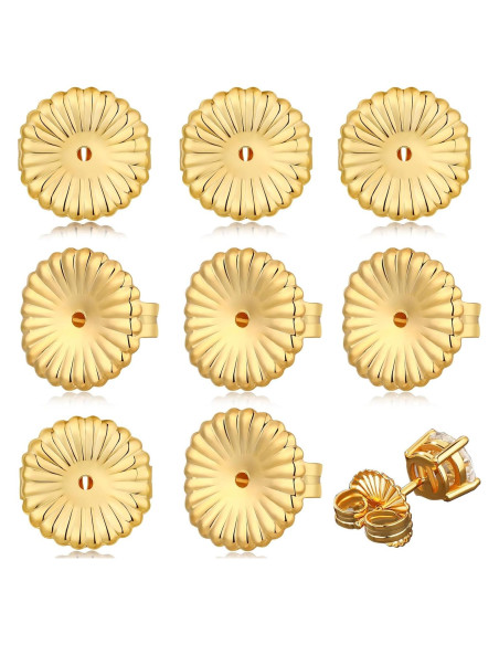 8 Piezas de Respaldos para Pendientes Formulen Dorado 9 mm