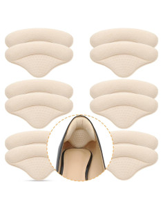 6 Pares Almohadillas para Talones Comfowner Beige Ajustables
