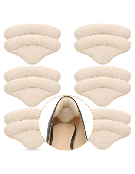 6 Pares Almohadillas para Talones Comfowner Beige Ajustables