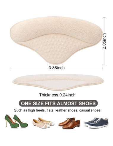 6 Pares Almohadillas para Talones Comfowner Beige Ajustables