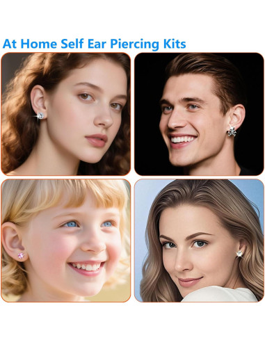 Kit de Perforación de Orejas YINPAD - 8 Aretes + Alcohol