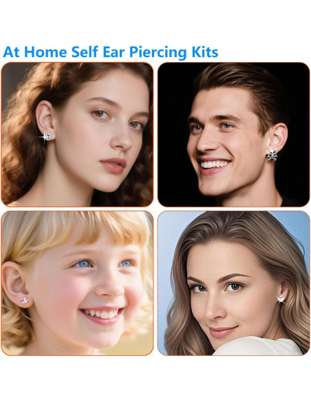 Kit de Perforación de Orejas YINPAD - 8 Aretes + Alcohol